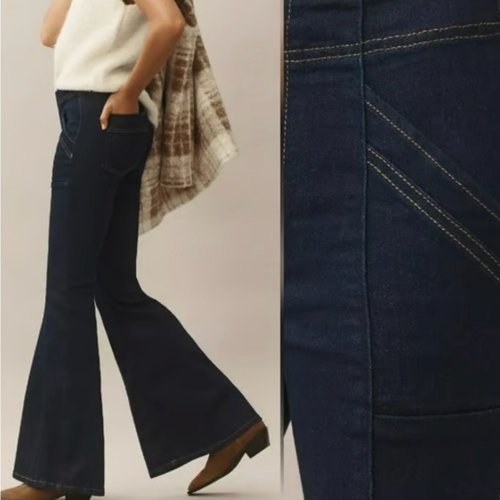 Pilcro Dark Blue Flare Jeans